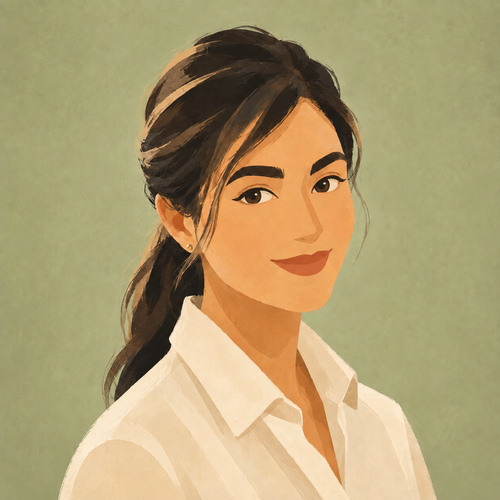 Illustrated portrait of Nafiseh Sami